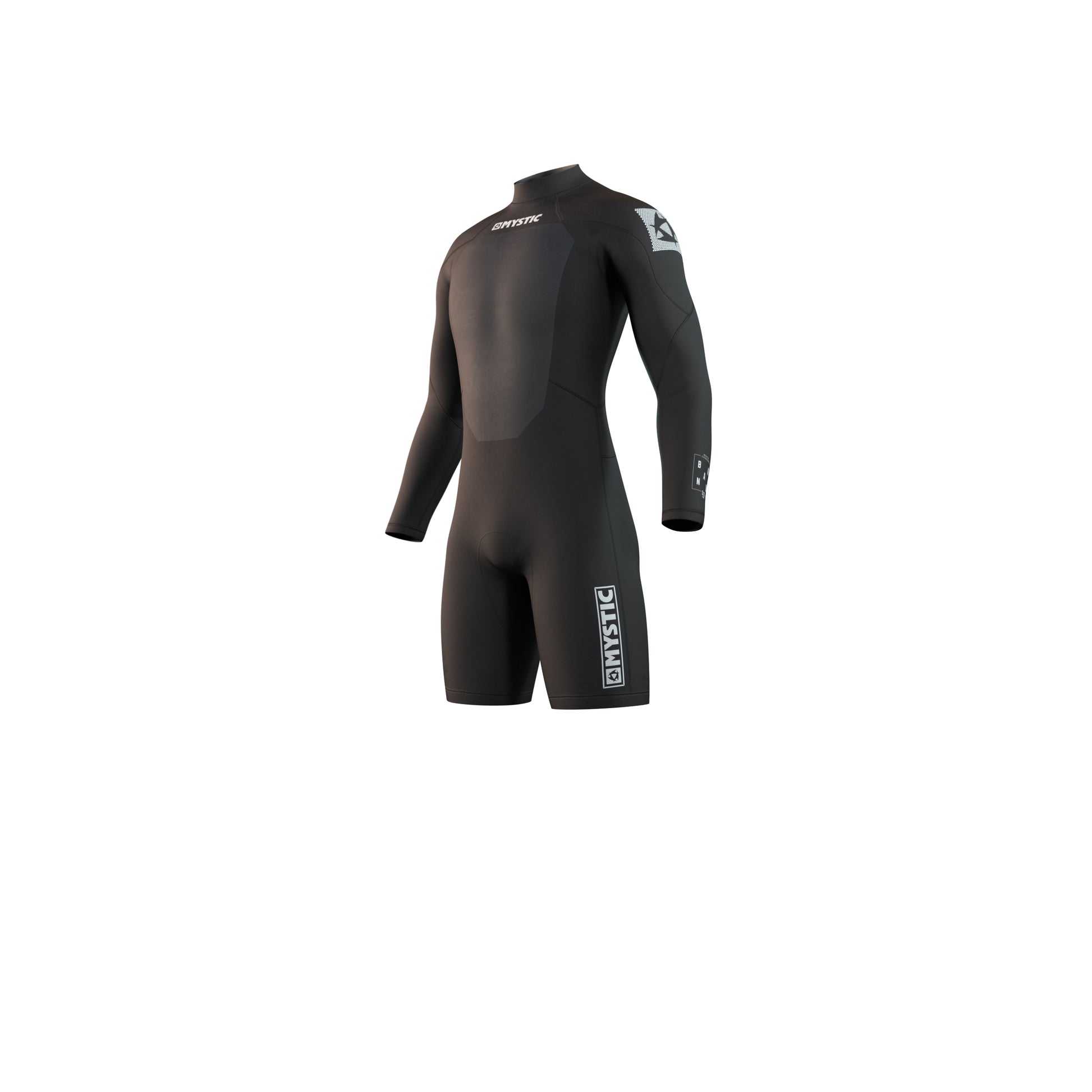 Mystic Brand Longarm Shorty 3/2mm Bzip Flatlock - Long Arm / Back-zip