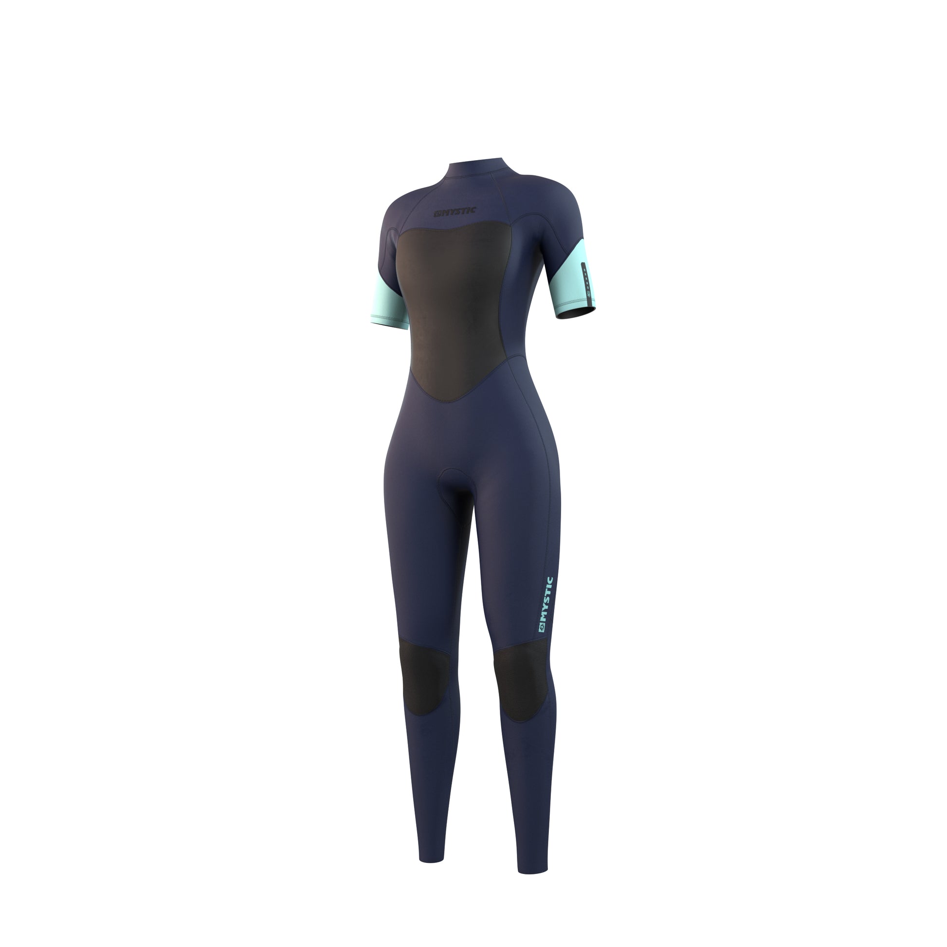Mystic Brand Shortarm 3/2mm Bzip Flatlock Women Night Blue - Short Arm / Back-zip