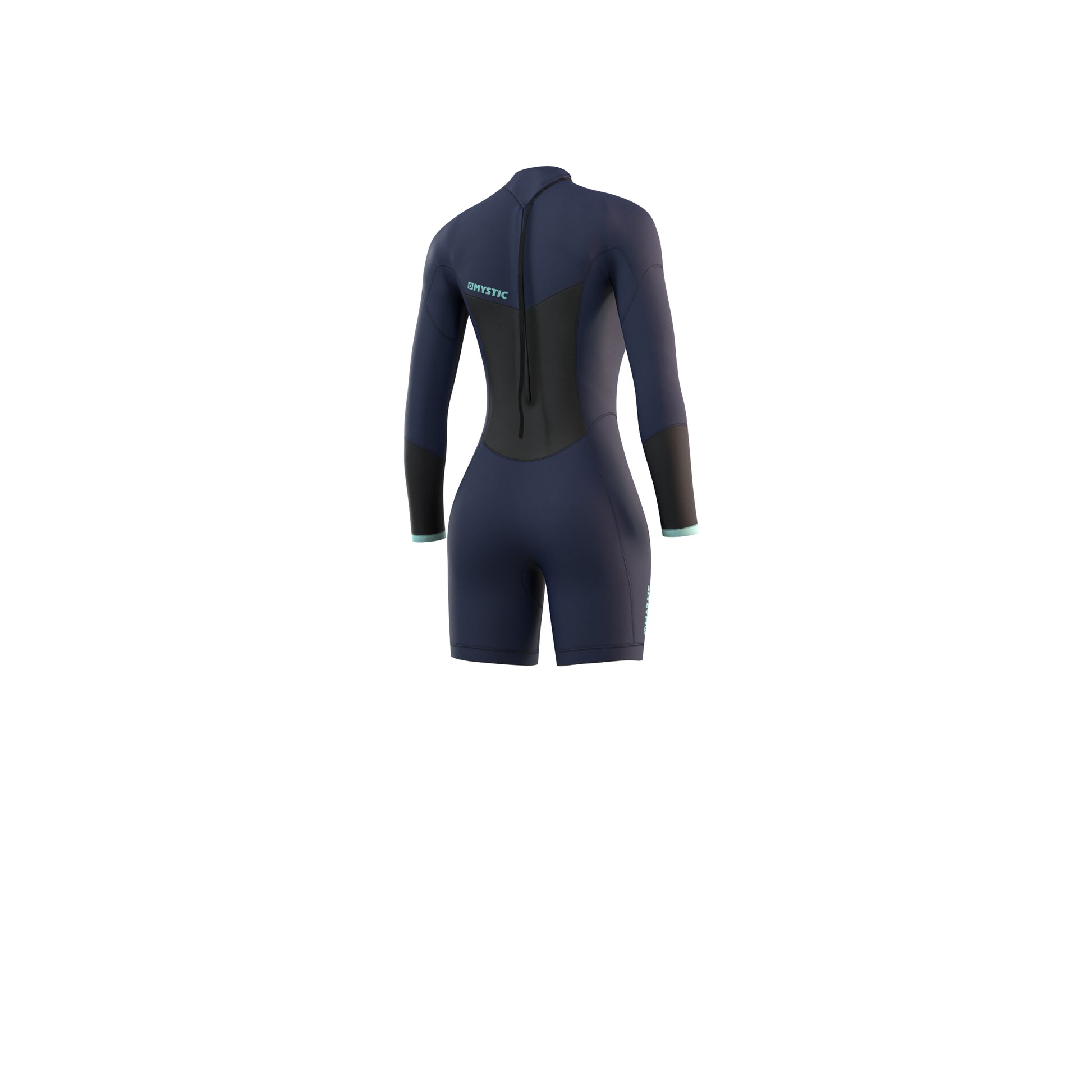 Mystic Brand Longarm Shorty 3/2mm Bzip Flatlock Women Night Blue - Long Arm / Back-zip