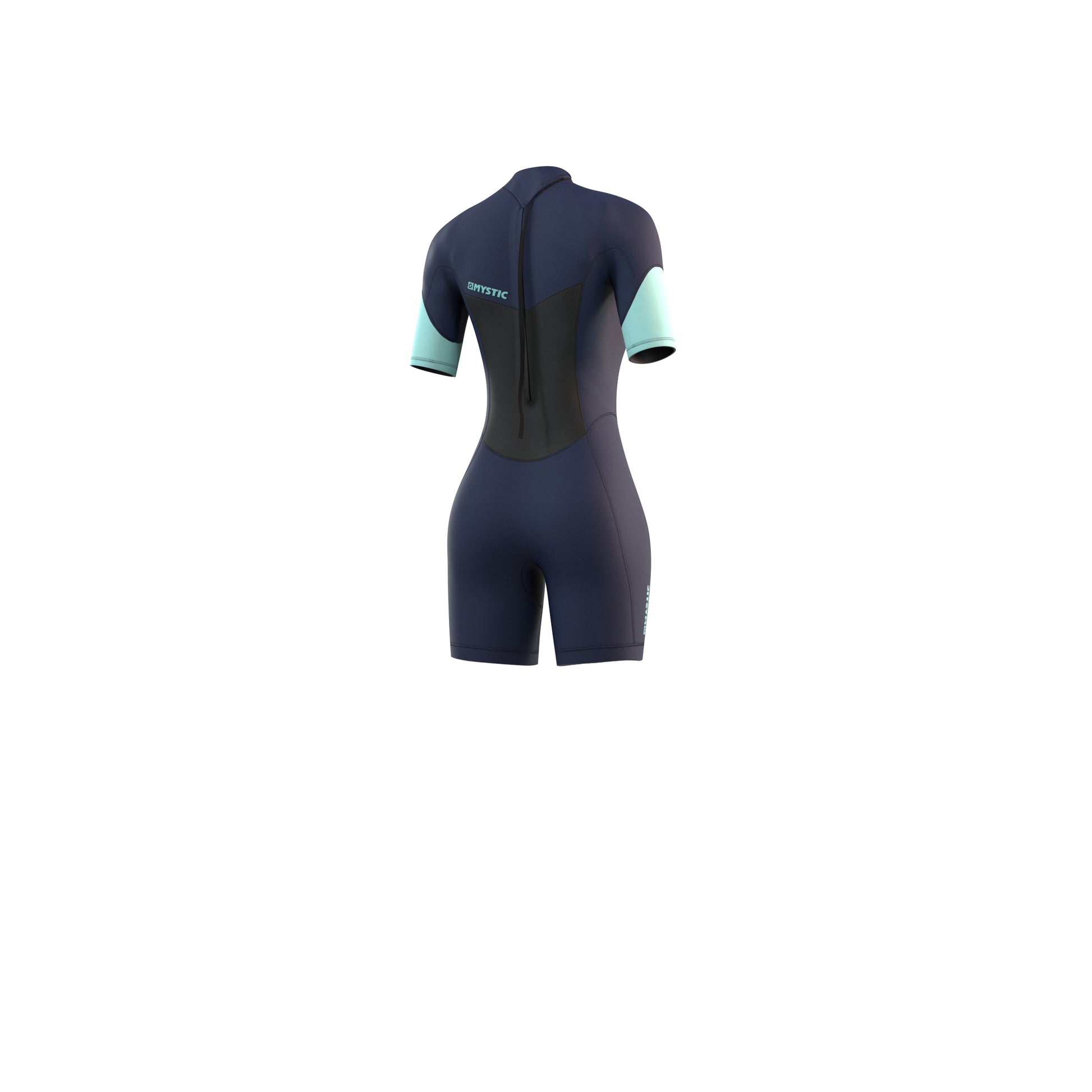 Mystic Brand Shorty 3/2mm Bzip Flatlock Women Night Blue - Short Arm / Back-zip