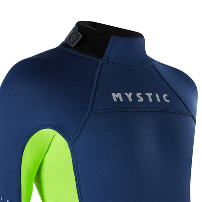 Mystic Star Shorty 3/2mm Bzip Flatlock Junior Night Blue - Short Arm / Back-zip