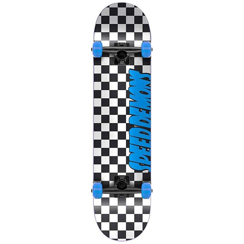 Speed Demons Checkers Complete Skateboard Black/Blue 7.75 - COMPLETE - Skateboards