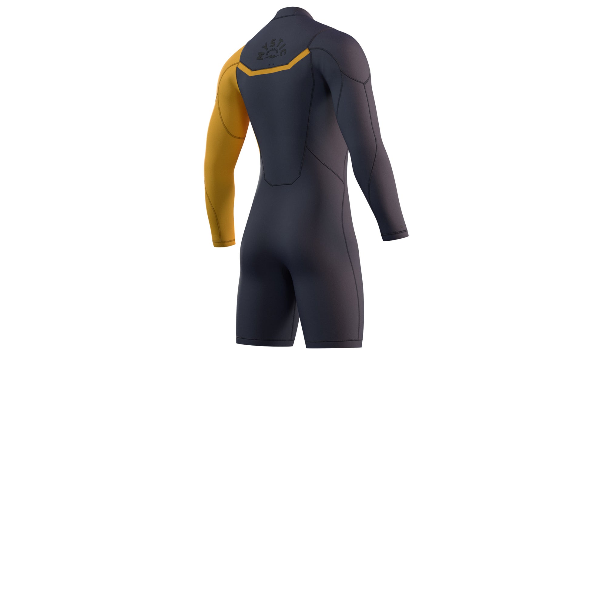 Mystic Marshall Longarm Shorty 3/2mm Fzip Blue / Mustard - Long Arm / Front-zip