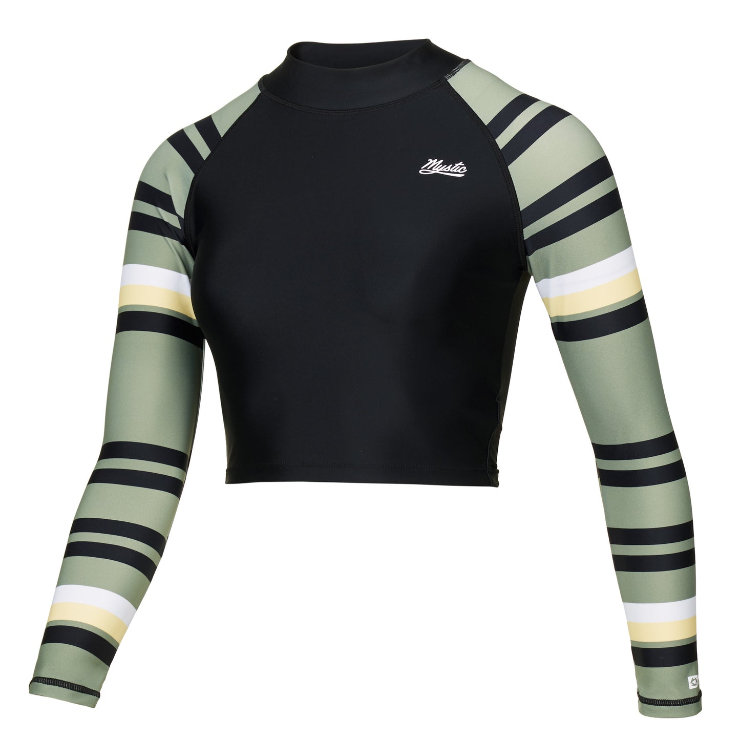 Mystic Jayde LS Crop Rash Vest Olive Green - L/S Vests
