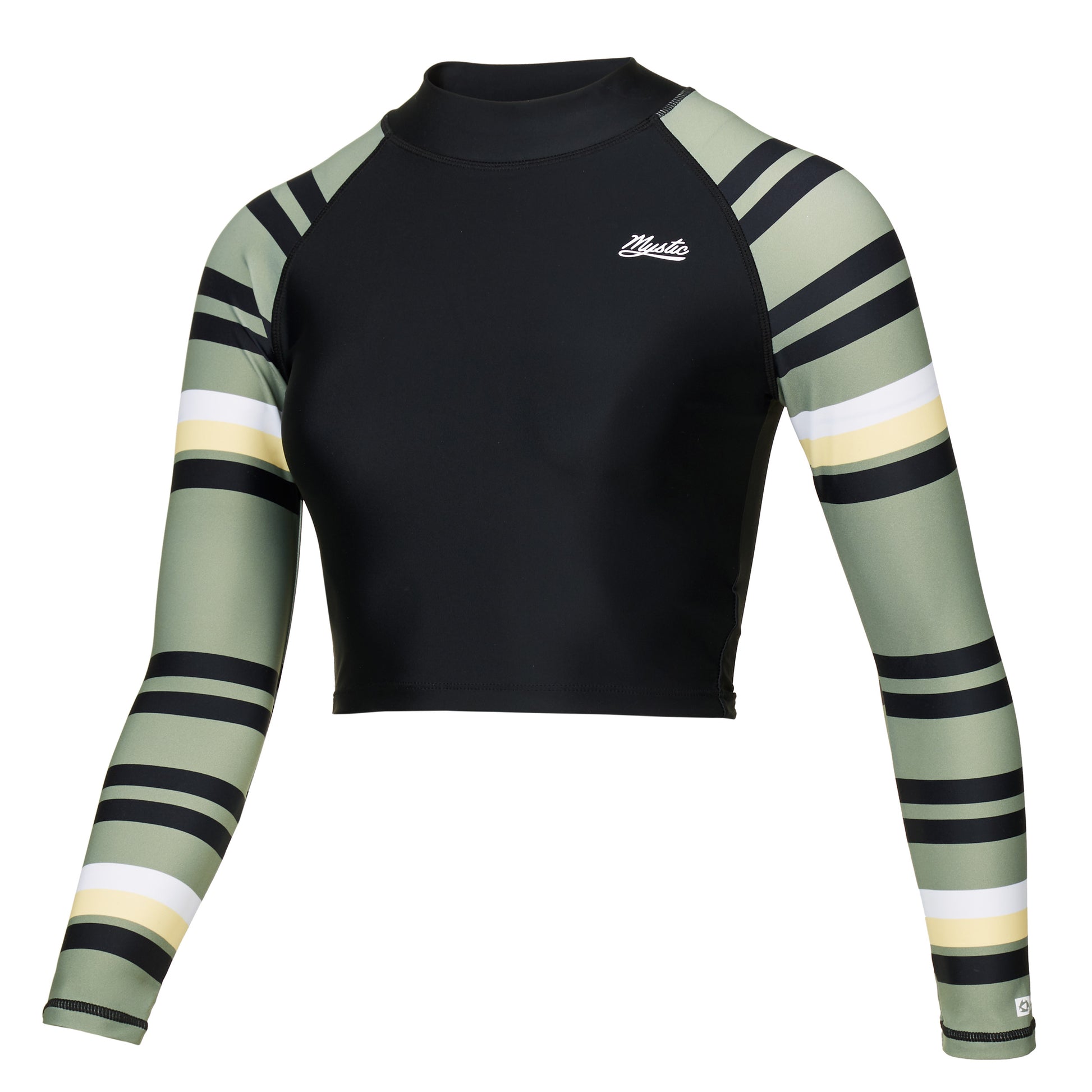 Mystic Jayde LS Crop Rash Vest Olive Green - L/S Vests