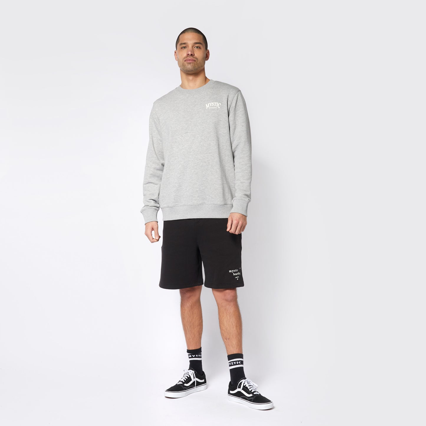 Mystic Ethos Crew Sweat Light Grey Melee | 23 - Jackets