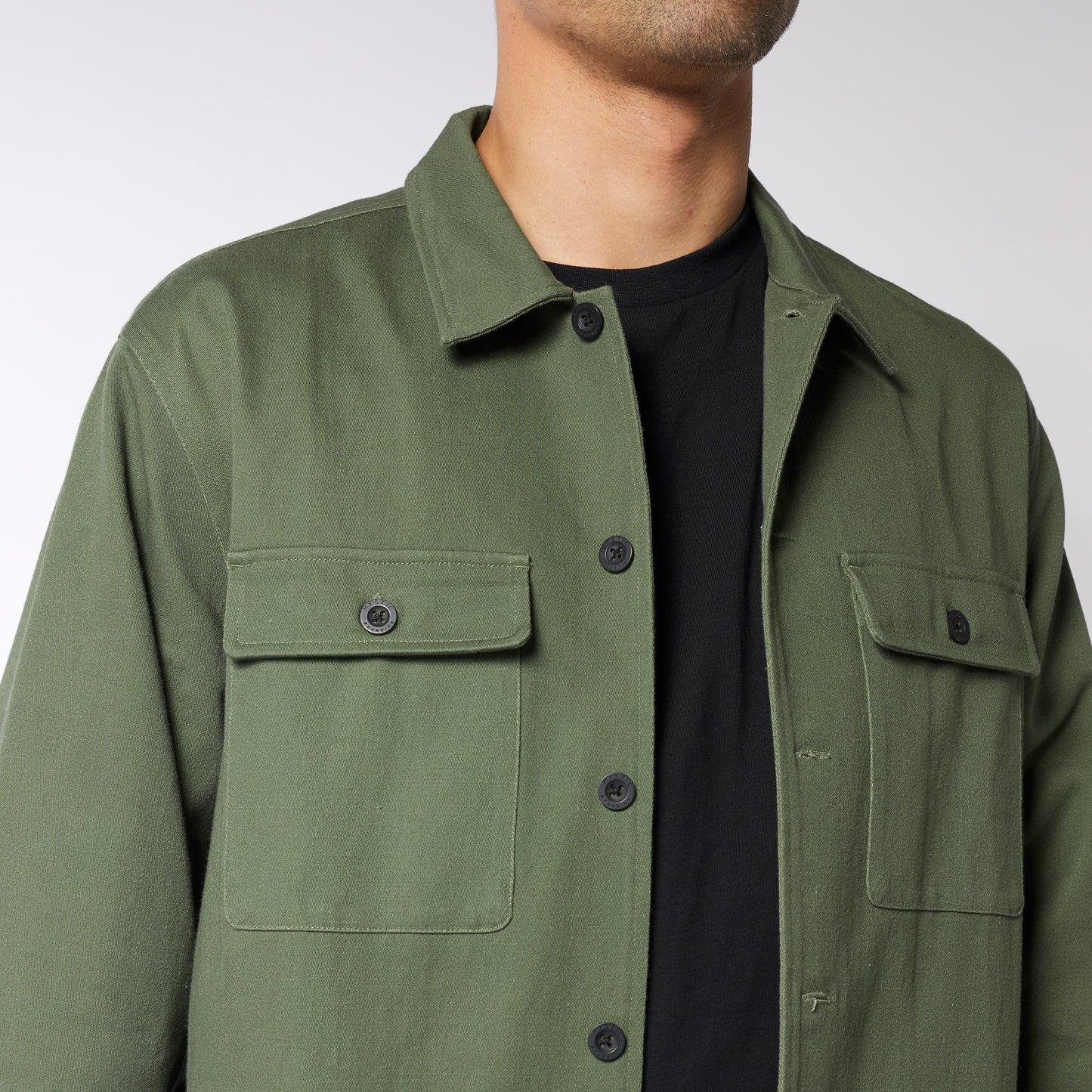 Mystic The Overshirt Jacket Dark Olive - Jackets