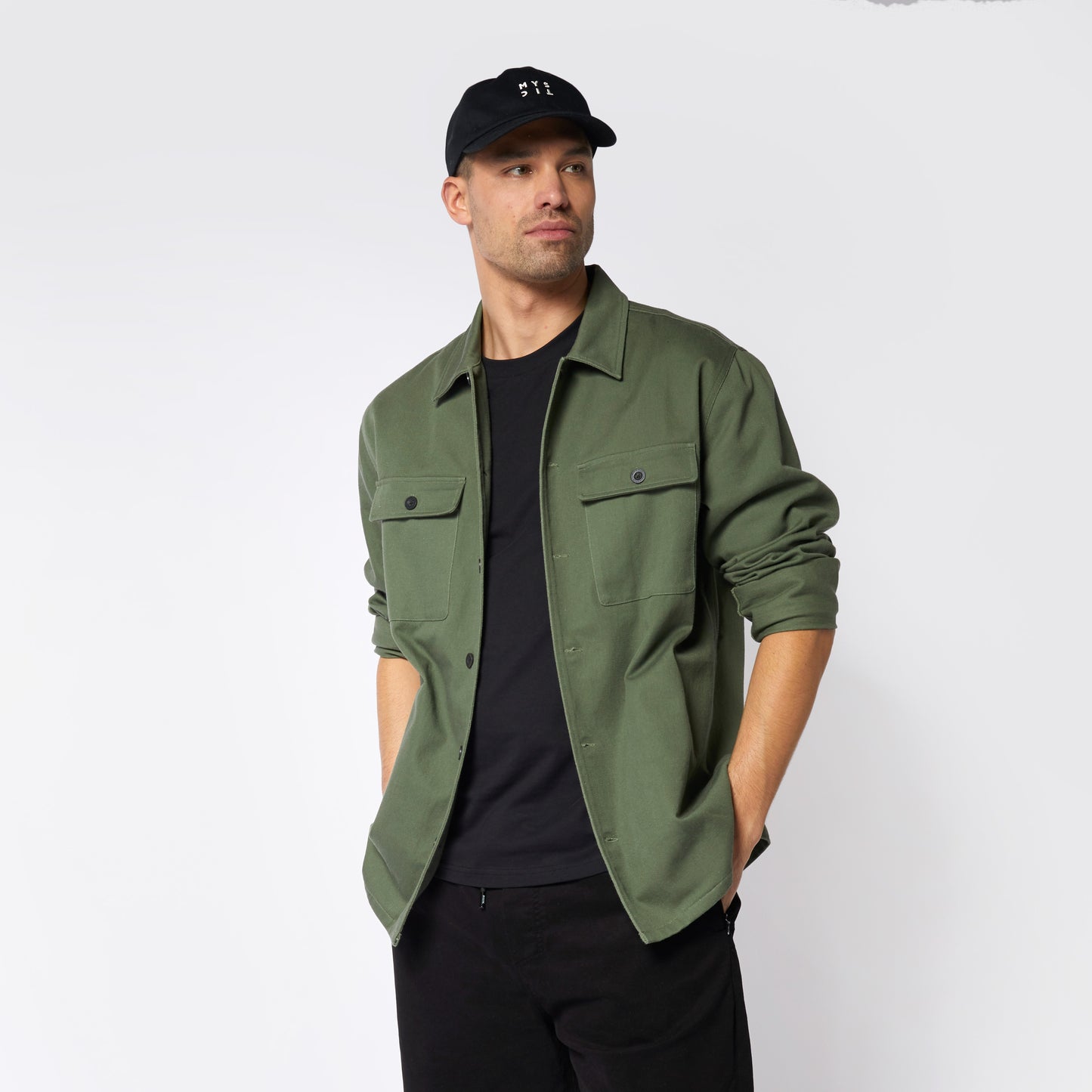 Mystic The Overshirt Jacket Dark Olive - Jackets