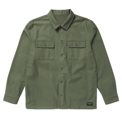 Mystic The Overshirt Jacket Dark Olive - Jackets