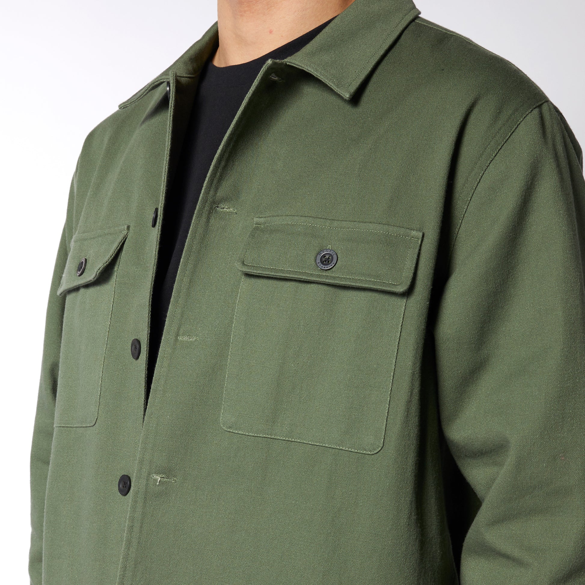 Mystic The Overshirt Jacket Dark Olive - Jackets