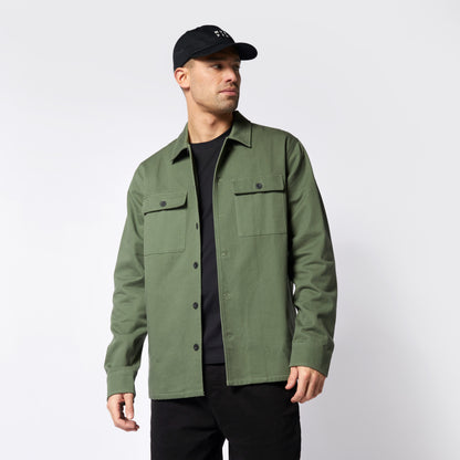 Mystic The Overshirt Jacket Dark Olive - Jackets