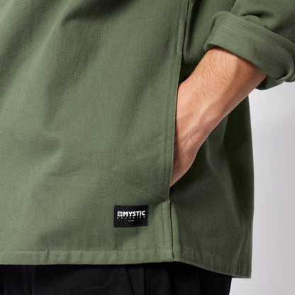 Mystic The Overshirt Jacket Dark Olive - Jackets