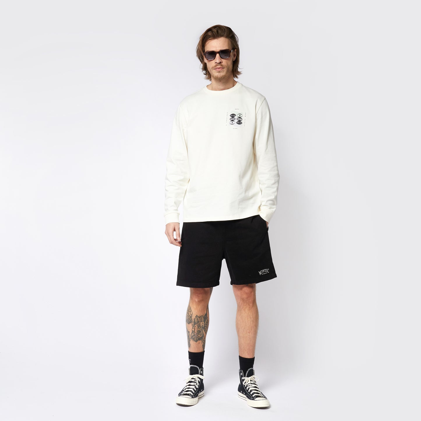 Mystic Tresspass L/S Tee Off White | 23 - Tees