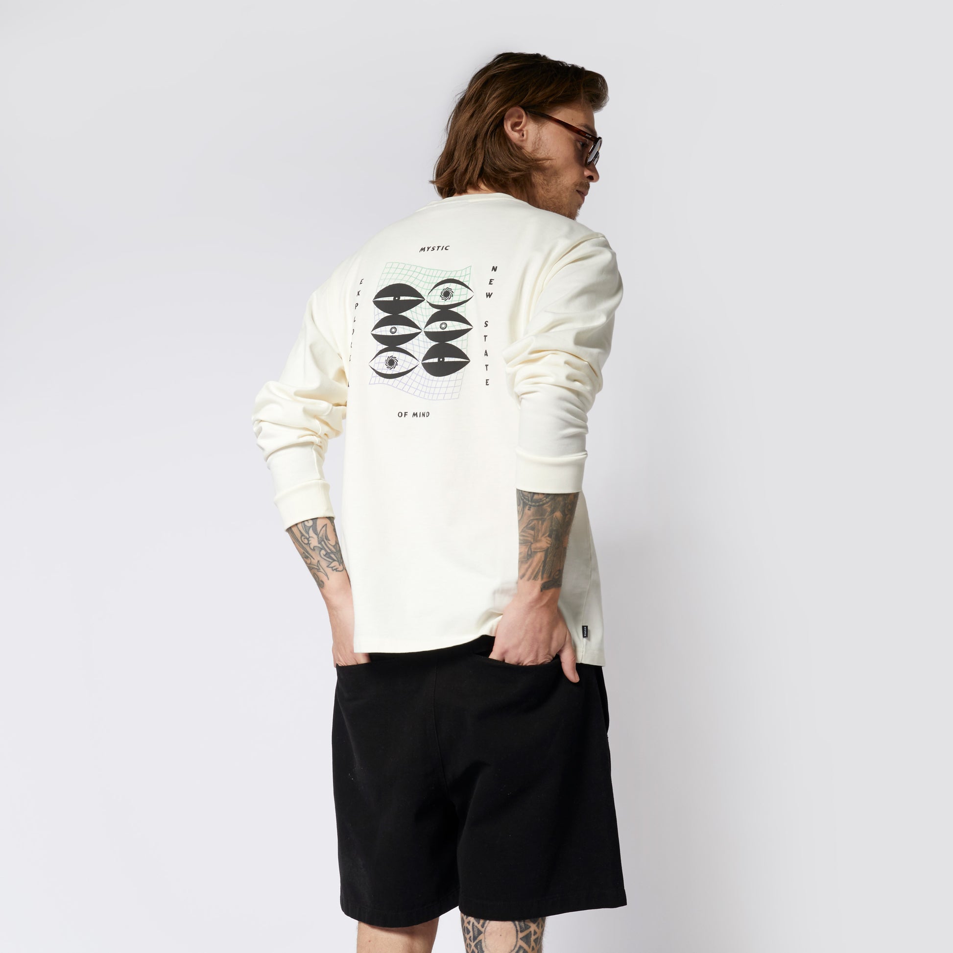 Mystic Tresspass L/S Tee Off White | 23 - Tees