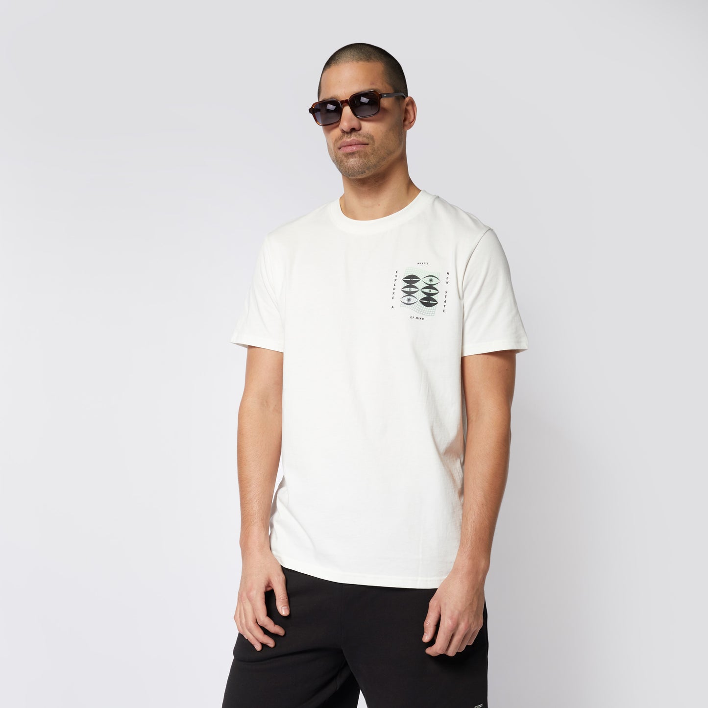 Mystic Tresspass Tee Off White | 23 - Tees