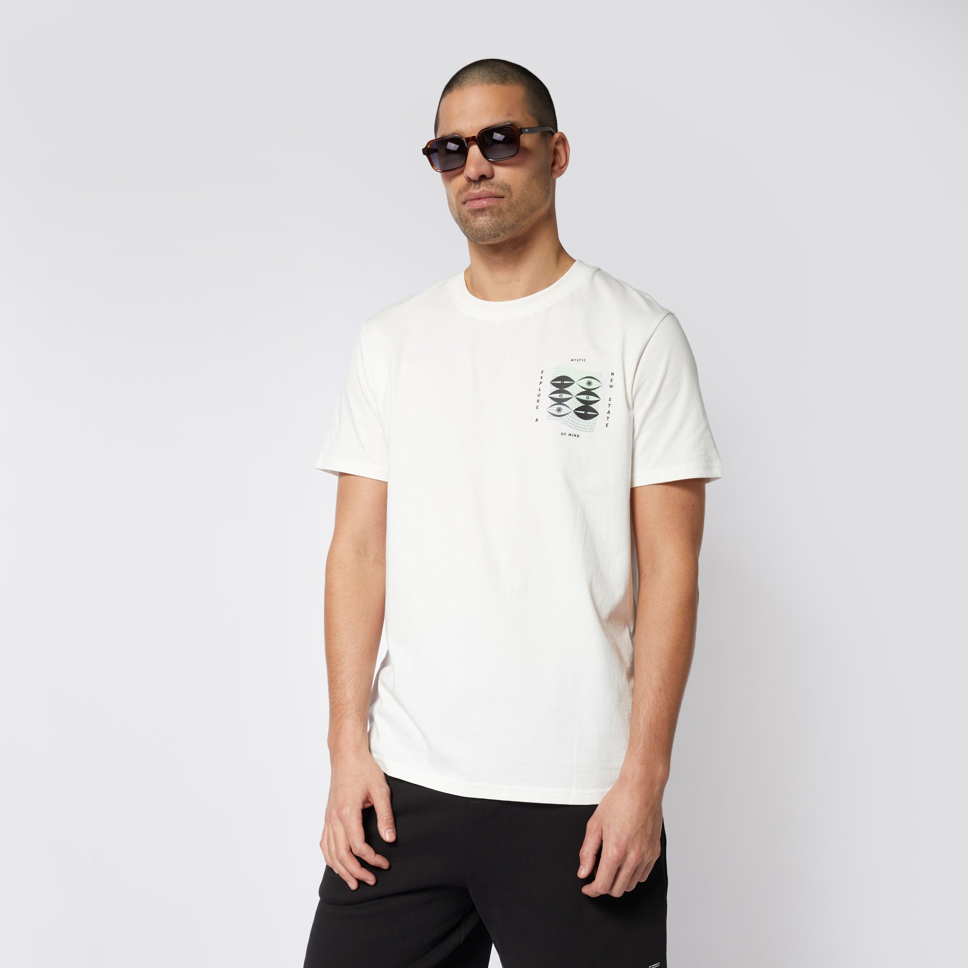 Mystic Tresspass Tee Off White | 23 - Tees