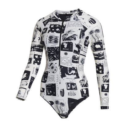 Mystic Jayde L/S Swimsuit Off White - Swimsuits