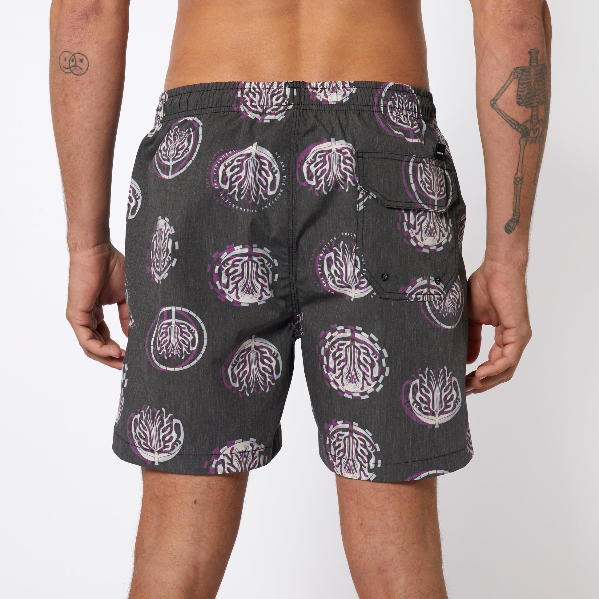 Mystic Artwork Swim Boardshort Deep Purple - Boardshorts