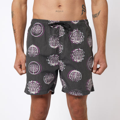 Mystic Artwork Swim Boardshort Deep Purple - Boardshorts