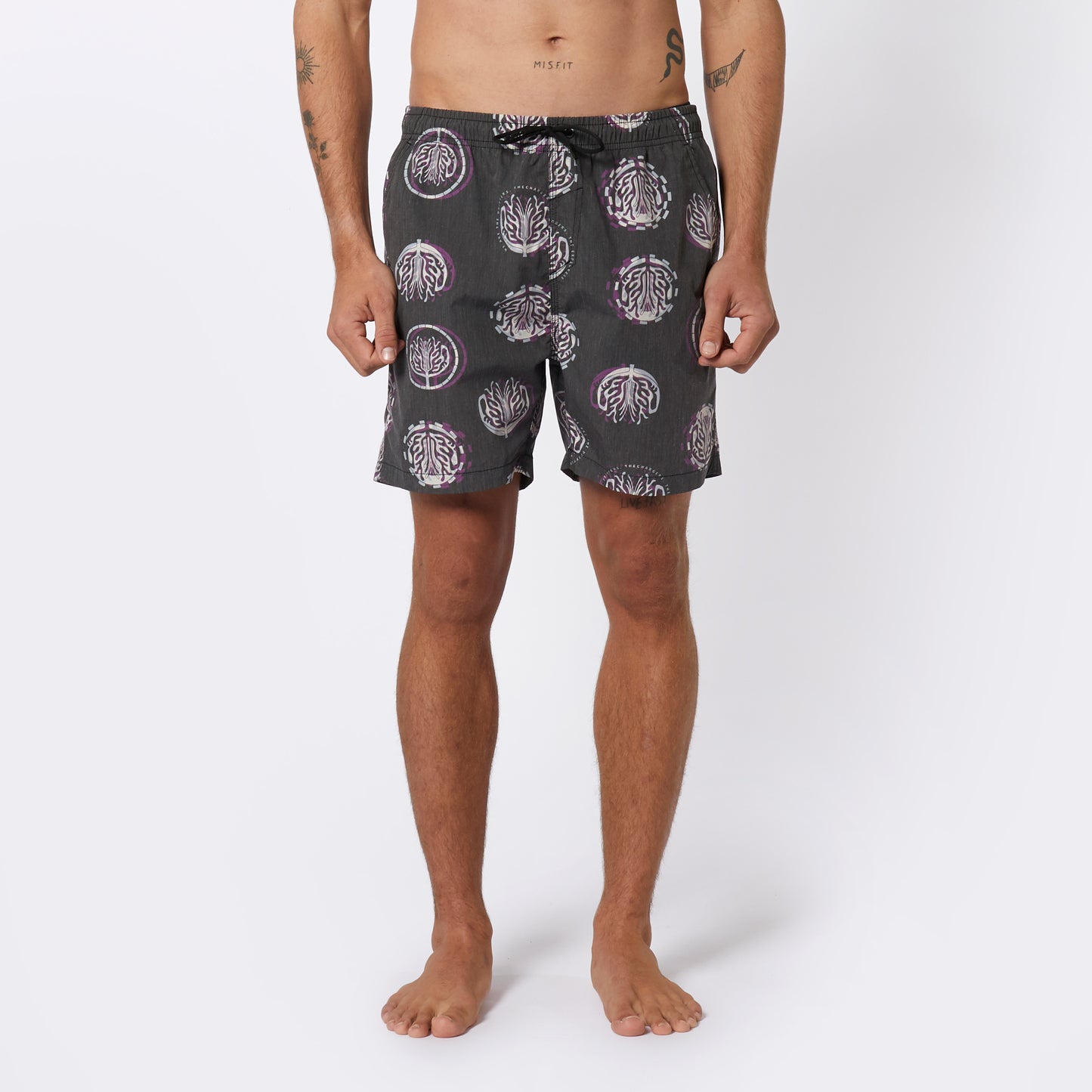 Mystic Artwork Swim Boardshort Deep Purple - Boardshorts