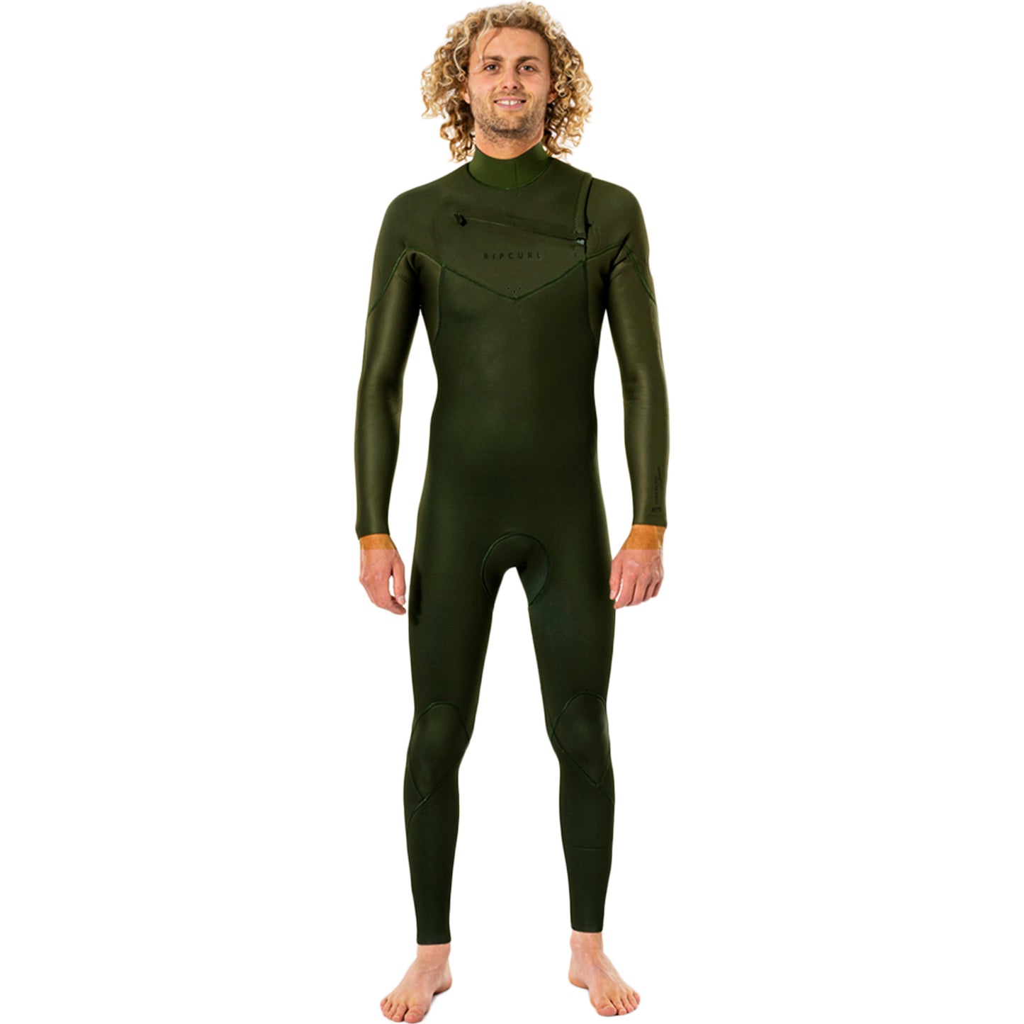 Rip Curl Dawn Patrol Perf 3/2 Chest Zip Wetsuit Wsm9Tv Green (E5) - Fullsuit / Front-zip