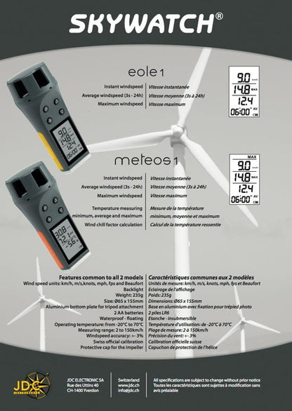 Skywatch windmeter Eole - Windmeters