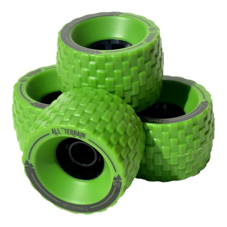 MBS All Terrain Skateboard Wheel (x4) - Green - Wheels