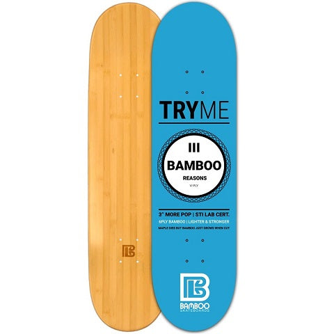 BAMBOO DECK SHORT BOARD 7.75" X 31.5" 3 REASONS GRAPHIC - Decks