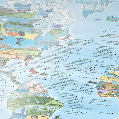 Awesome Maps Kitesurf map Re-Writable edition - Maps & posters