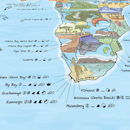 Awesome Maps Kitesurf map Re-Writable edition - Maps & posters