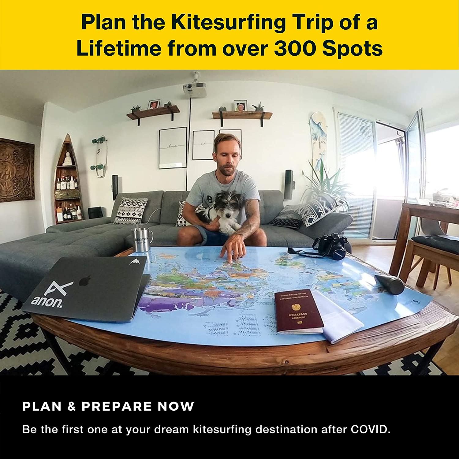 Awesome Maps Kitesurf map Re-Writable edition - Maps & posters