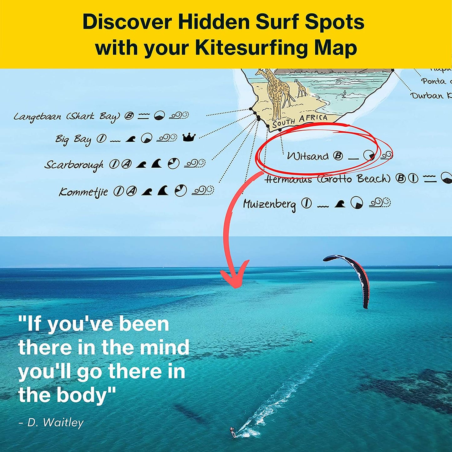 Awesome Maps Kitesurf map Re-Writable edition - Maps & posters