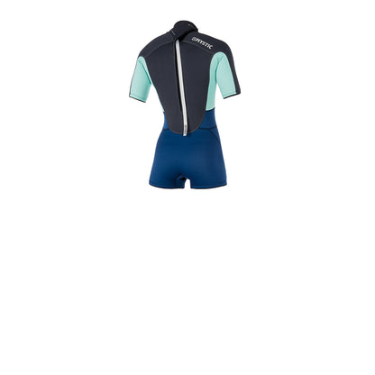 Mystic Brand Shorty 3/2mm Bzip Flatlock Women Navy - Short Arm / Back-zip