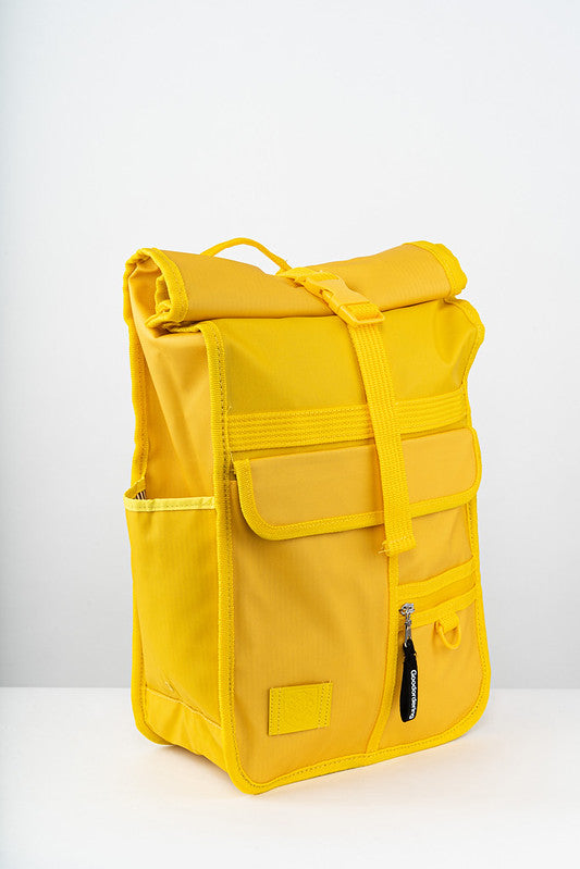 Goodordering Monochrome Mini Rolltop Backpack Yellow - Bags