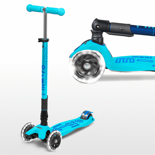 Micro MAXI Deluxe Foldable LED - 3 Wheel Steps