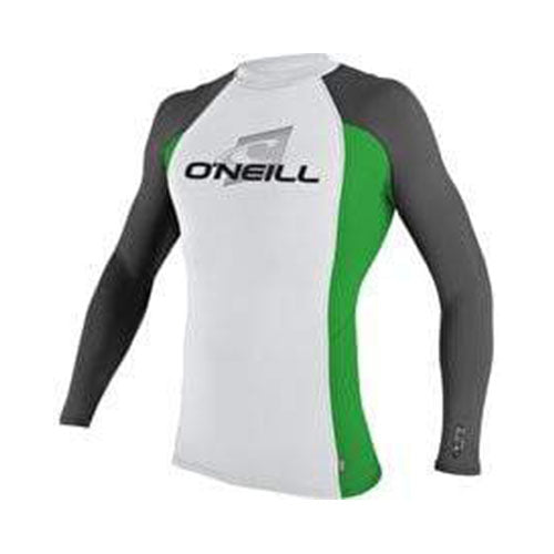 O'Neill UV Protection Youth Skins L/S Crew Smoke/Lime/Black - L/S Vests