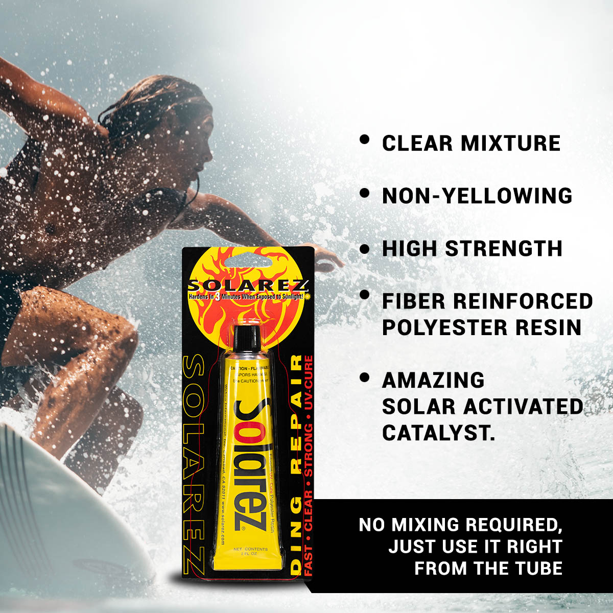 Solarez repair - Resine polyester + Fibre de verre 56gr - Surf Repairs