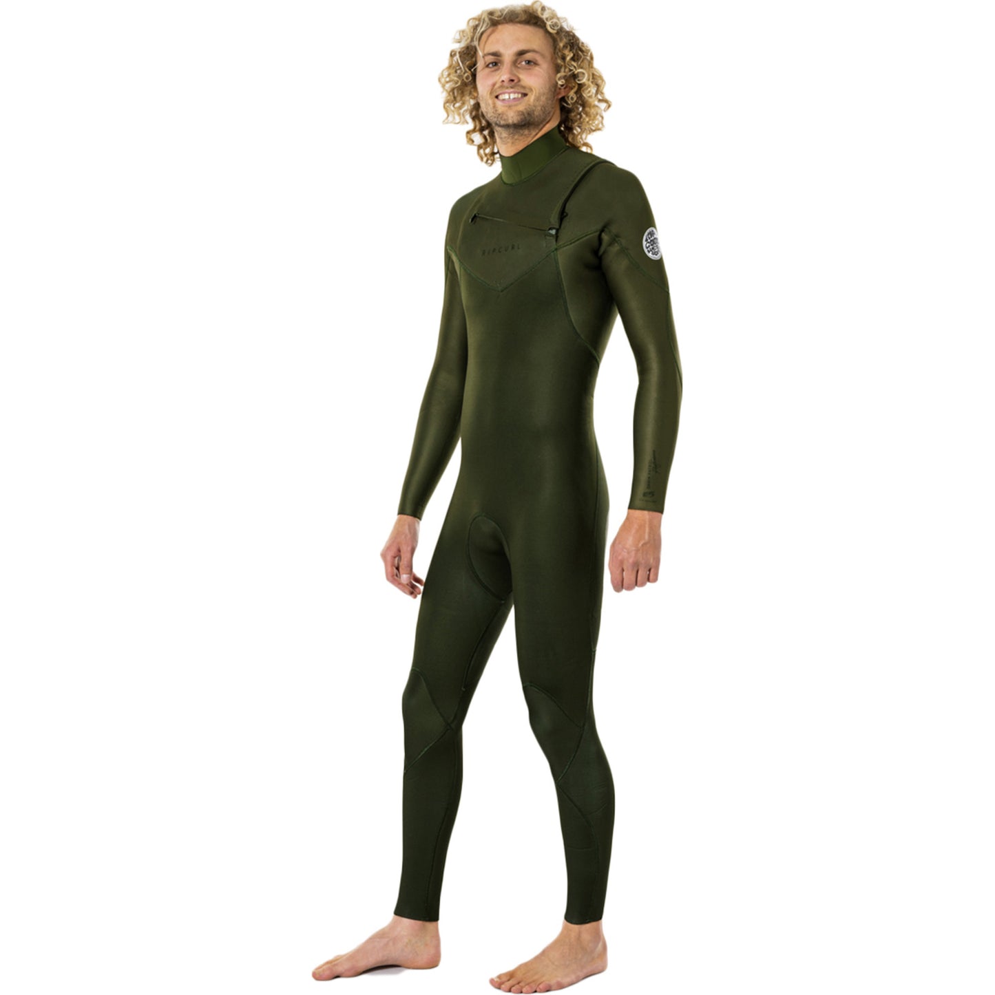 Rip Curl Dawn Patrol Perf 3/2 Chest Zip Wetsuit Wsm9Tv Green (E5) - Fullsuit / Front-zip