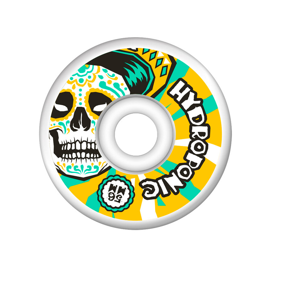 Hydroponic MEXICAN SKULL 2.0 skateboard Wheels - 05 Yellow 56mm 100A - Wheels