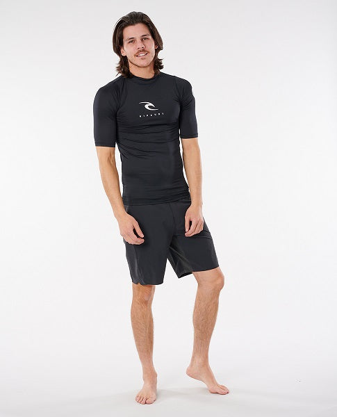 Rip Curl Corps Short Sleeve Uv Tee Black Wle3Km - S/S Vests