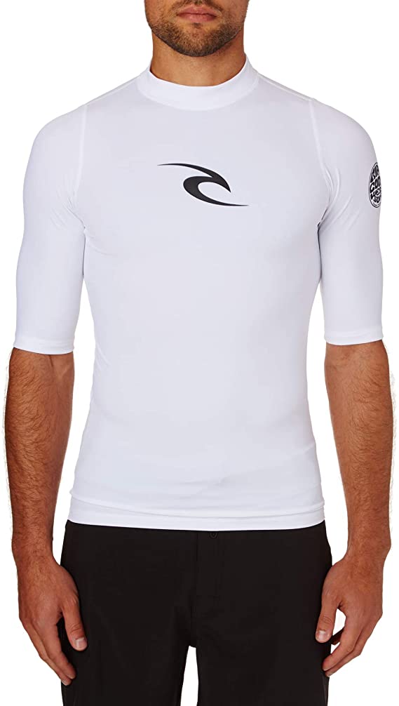 Rip Curl Comp S/Sl Uv Rash Tee White Wle4Km - S/S Vests
