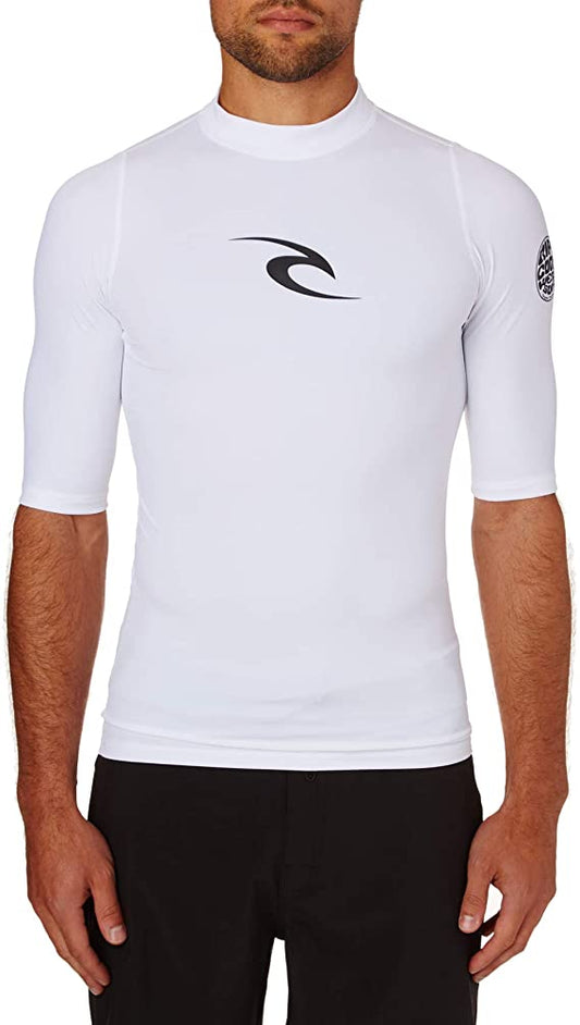 Rip Curl Comp S/Sl Uv Rash Tee White Wle4Km - S/S Vests