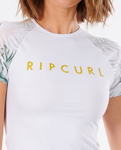 Rip Curl Coastal Palms Short Sleeve Uv Tee White Wlu3Bw - S/S Vests