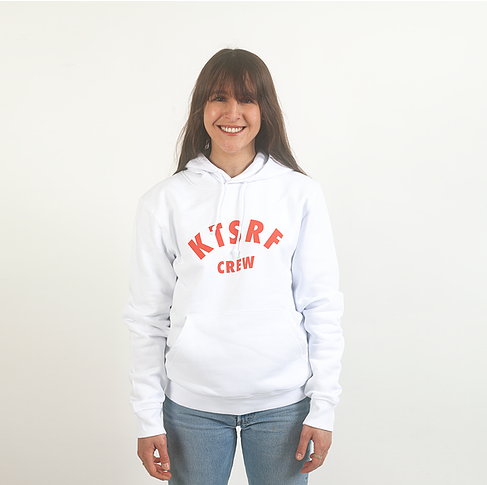 KTSRF White Hoodie - Crew front (Unisex) - Hoodies