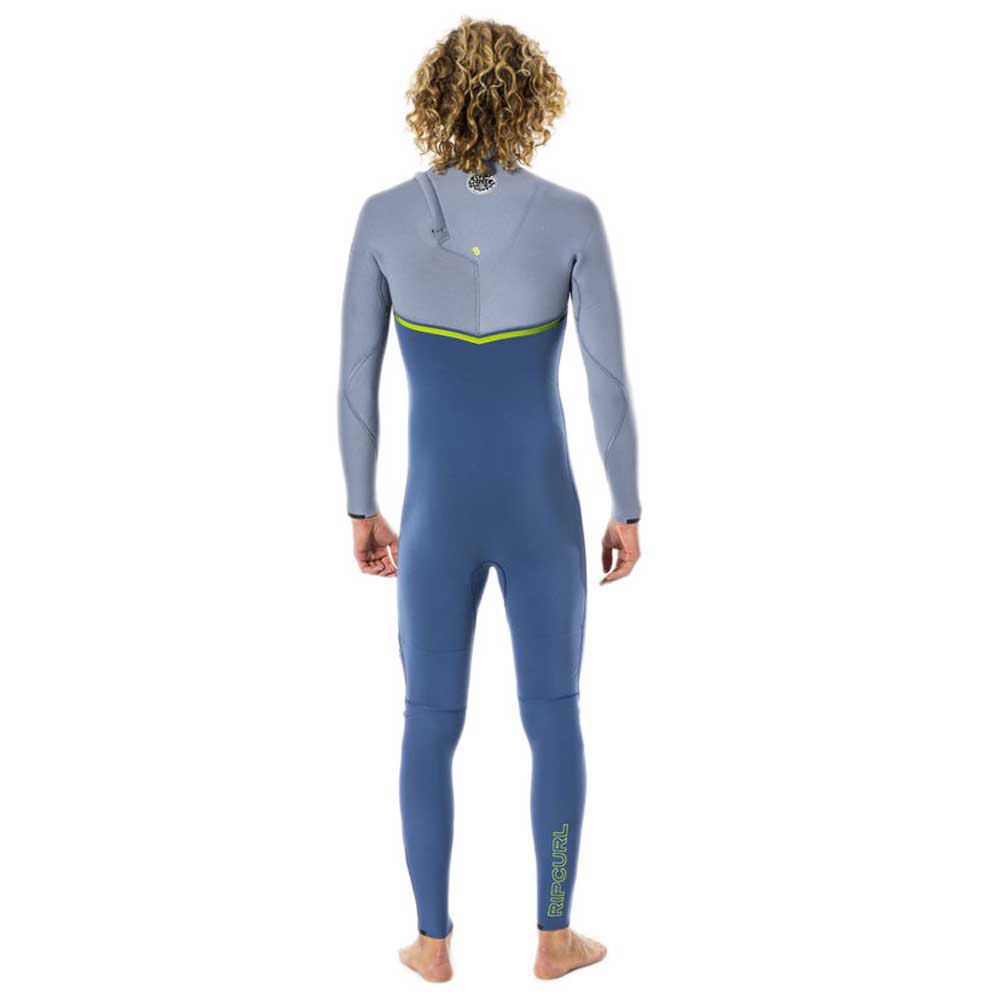 Rip Curl Ebomb 4/3 Z/Free Wetsuit Wsmyqs - Blue Grey (E6) - Fullsuit / Zip-free