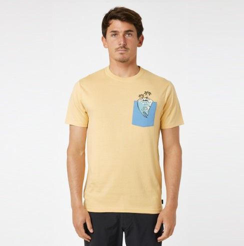 Rip Curl Inda Pocket Tee - Washed Yellow - Tees