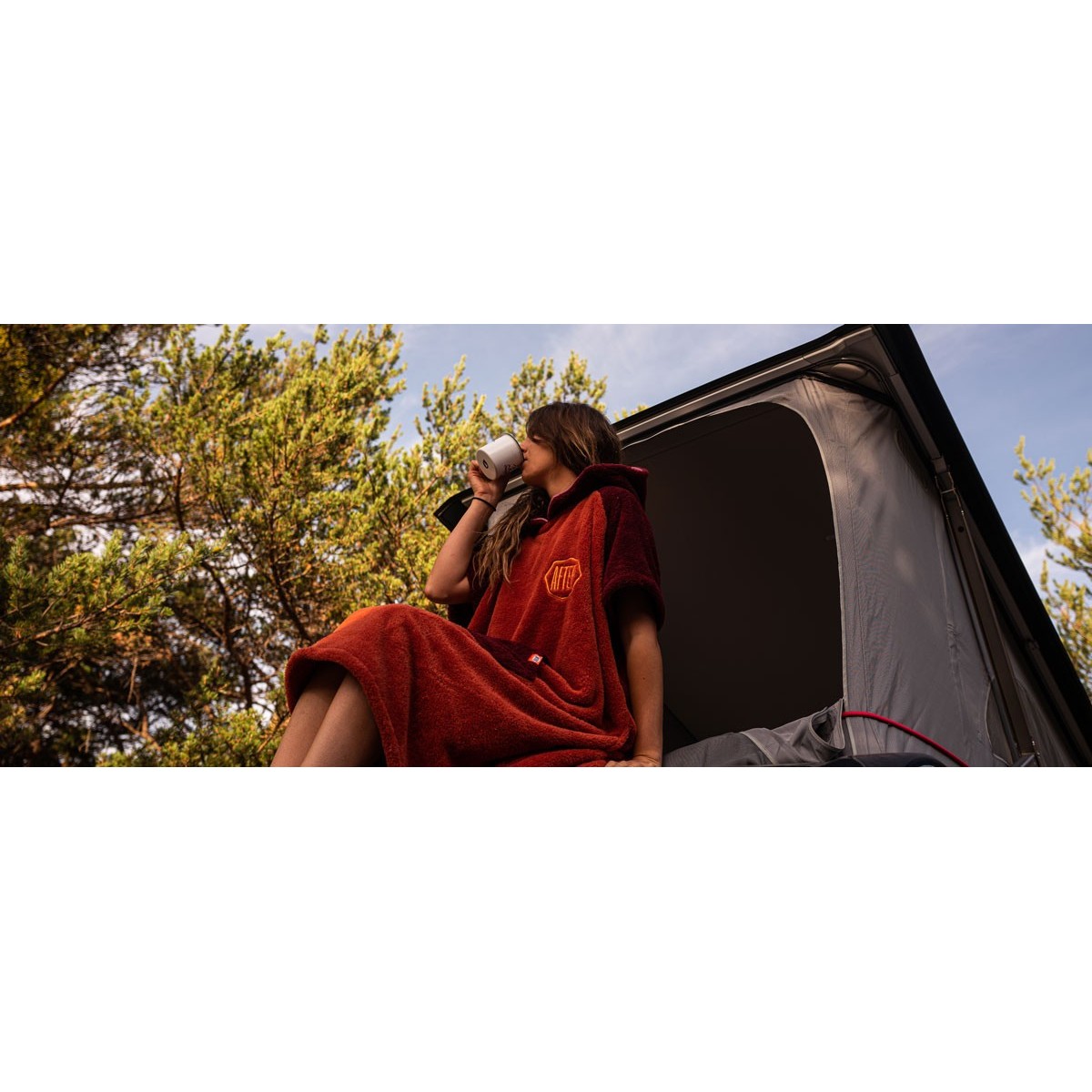 After PONCHO - Sherpa - BURGUNDY - Ponchos